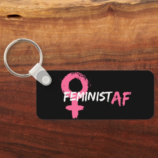 Artistic Feminist AF Pink Female Symbol  Keychain (Back)