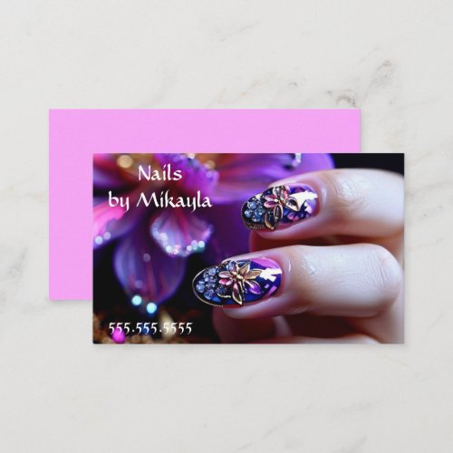Artistic Fingernails Manicure Nail Artist Business Card