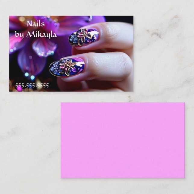 Artistic Fingernails Manicure Nail Artist Business Card (Front/Back)