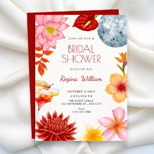 Artistic floral botanical party bridal shower invitation
