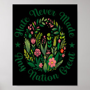 Artistic Floral Democrat President Liberal Anti Tr Poster