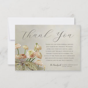 Artistic Floral Funeral Thank You Card
