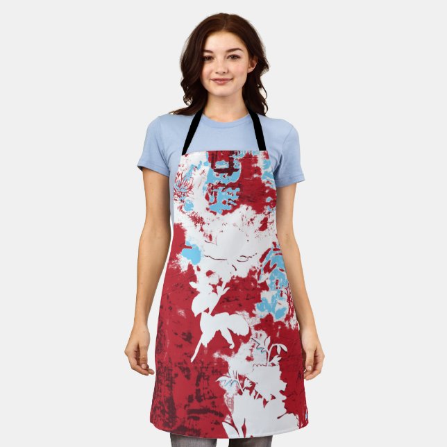 Artistic Floral Hostess Apron Gift (Worn)