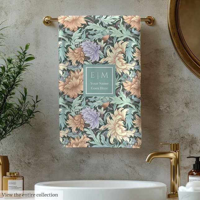 Artistic Floral Morris Style Bath Towel (Artistic Floral Morris Style Bath Towel)