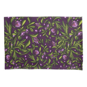 Artistic Floral Motif: Purple Flowers Pillow Case