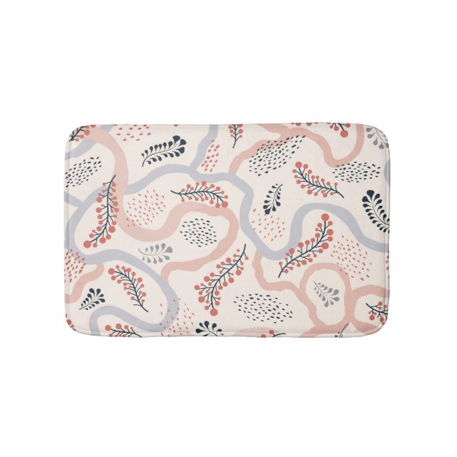 Artistic floral pattern, ornamental autumn decor. bath mat (Front)