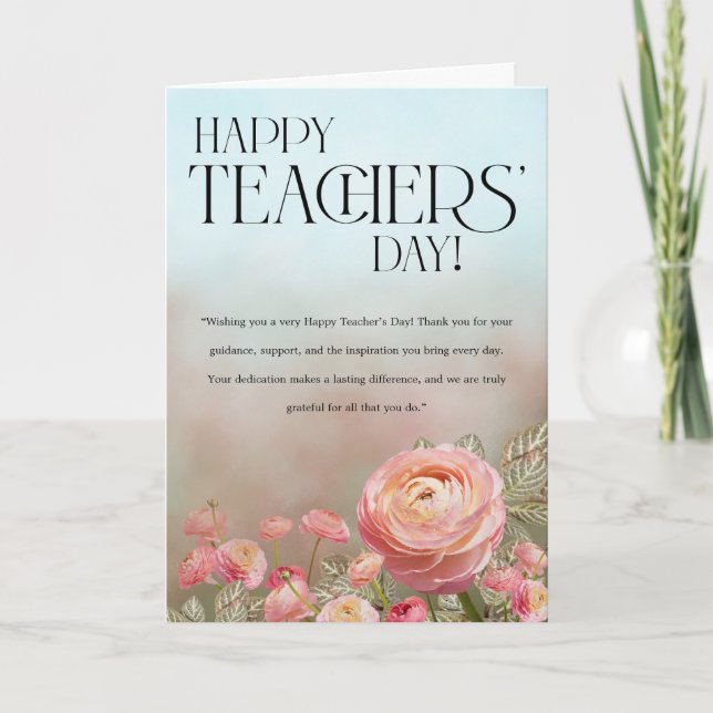 Artistic Floral Teacher’s Day Card (Front)