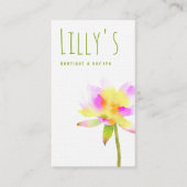 Artistic Floral Watercolor Lotus Natural Skincare  Business Card (Front)