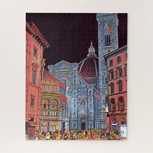 Artistic Florence Italy Europe with Duomo Jigsaw Puzzle