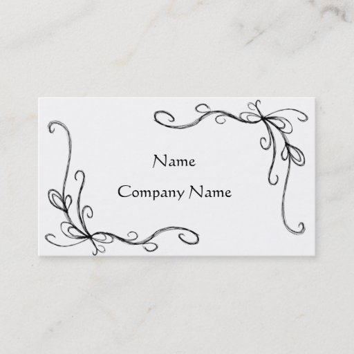 Customizable Artistic Flourish Business Card