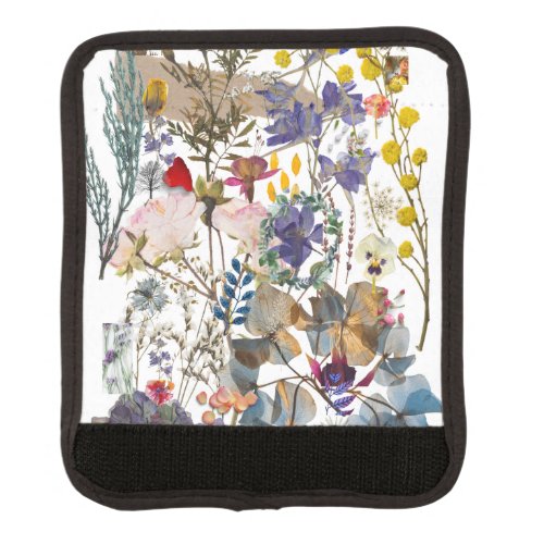 Artistic Flower Collage Luggage Handle Wrap