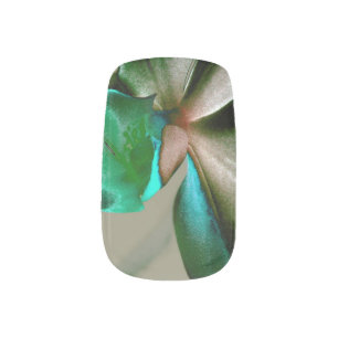 Artistic Flower in Blue, Green and Grey Tones Minx Nail Wraps