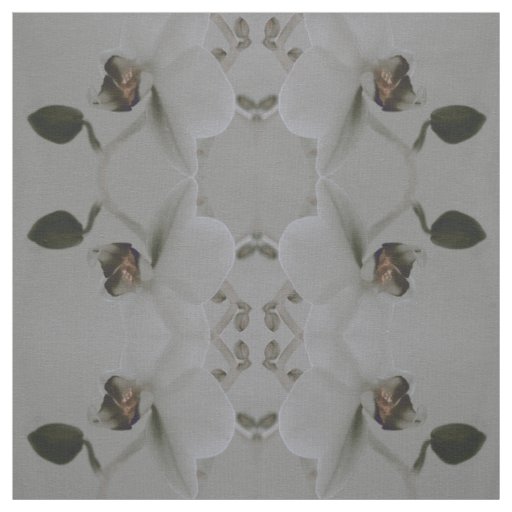 Artistic Flower in Grey Tones Pattern Fabric