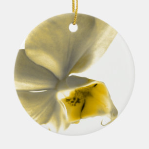 Artistic Flower in Yellow Tones Ceramic Ornament