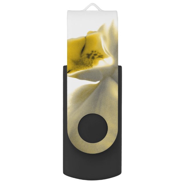Artistic Flower in Yellow Tones USB Flash Drive (Front Vertical)
