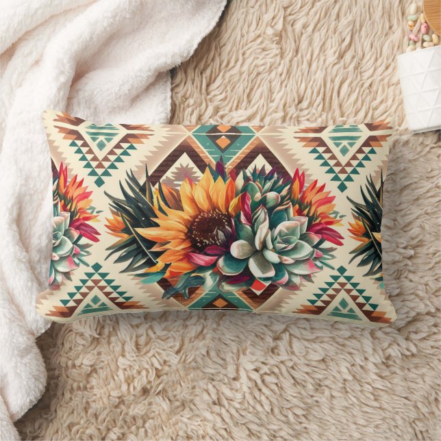 artistic flower pattern pillow (Blanket)