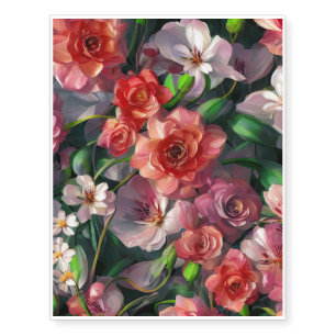 Artistic flowers artwork temporary tattoos