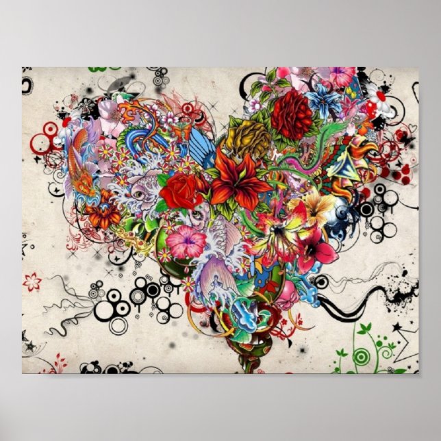 Artistic Flowers Poster (Front)