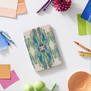 Artistic Fluid Abstract in Aqua & Green iPad Mini Cover