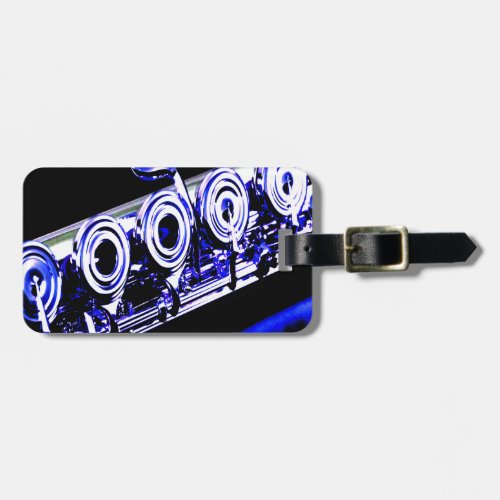 Artistic Flute Silver Metal Beautiful Fun Luggage Tag