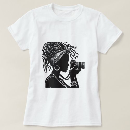 Artistic Focus Photographer with Braids T_Shirt