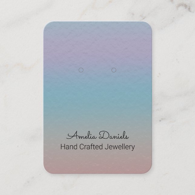 Artistic Foil Effect Pastel Ombre Earring Display Business Card (Front)