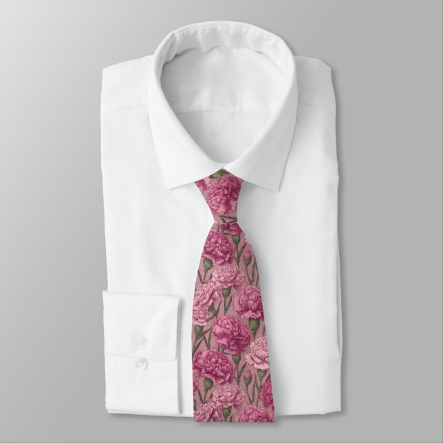 Artistic For Him Carnation Floral Neck Tie (Tied)