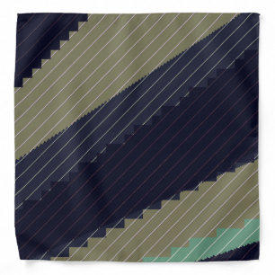 Artistic Fractal Art Modern Striped Pattern Bandana