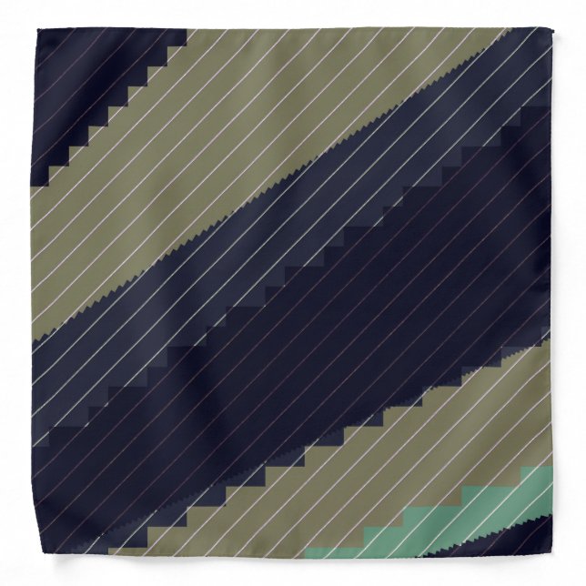 Artistic Fractal Art Modern Striped Pattern Bandana (Front)