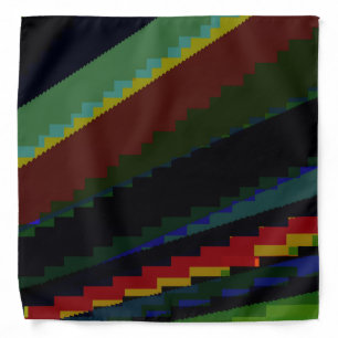 Artistic Fractal Modern Striped Abstract Pattern Bandana