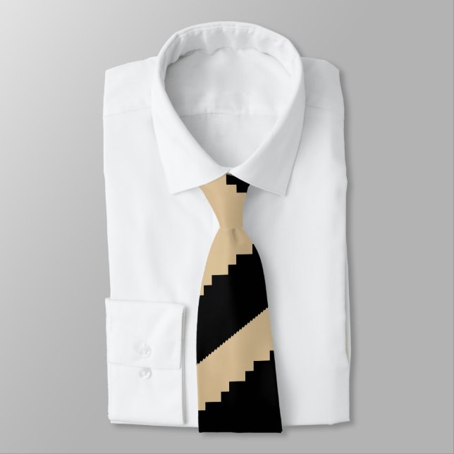 Artistic Fractal Modern Striped Pattern Neck Tie (Tied)