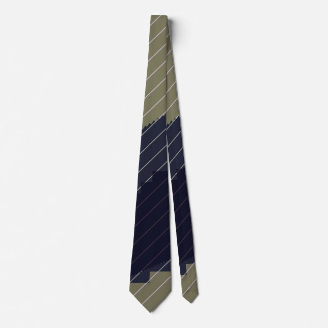Artistic Fractal Modern Striped Pattern Neck Tie (Front)