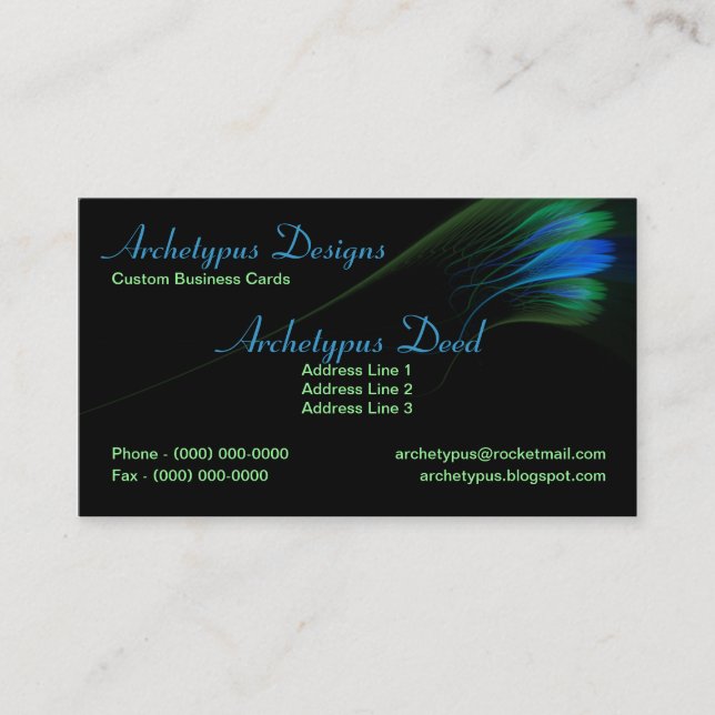 Artistic Fractal Stroke Business Card (Front)