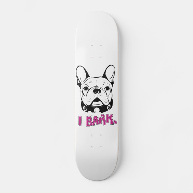 Artistic French Bulldog "Bark" Design Skateboard Deck (Front)