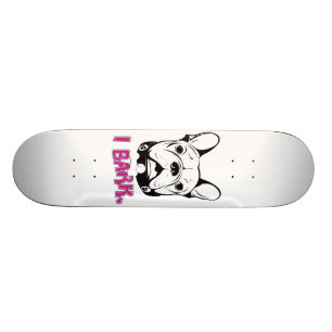Artistic French Bulldog "Bark" Design Skateboard Deck