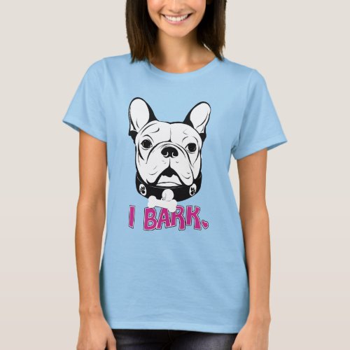 Artistic French Bulldog Bark Design T_Shirt