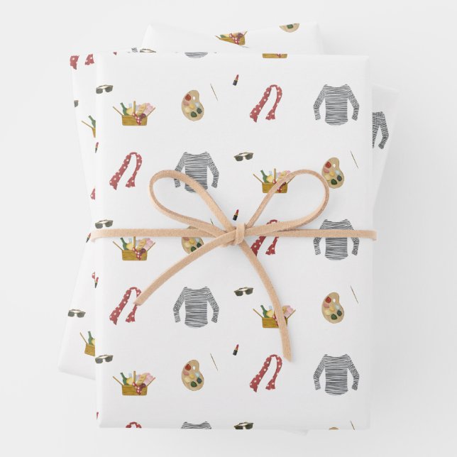 Artistic French Picnic in the Park Wrapping Paper Sheets (In situ)