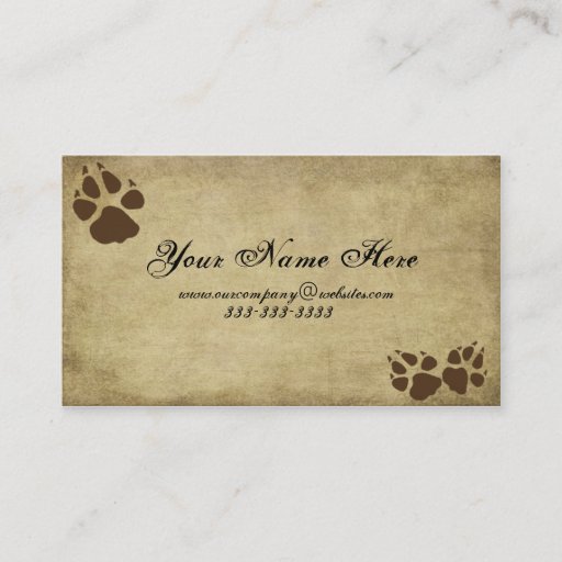 Customizable Artistic &amp; Fun- Doggy Prints-  Business Card