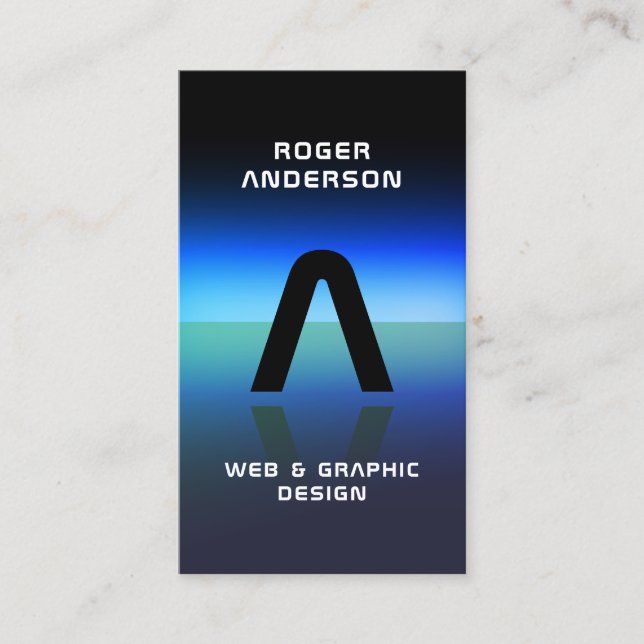 Artistic futuristic monogram  business card (Front)