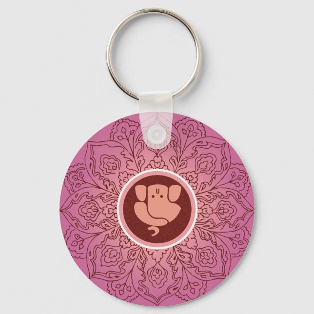 Artistic Ganesh with Mandana Keychain (Front)