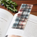 Artistic Geometric Abstract Plaid in Coral &amp; Blue Bookmarks
