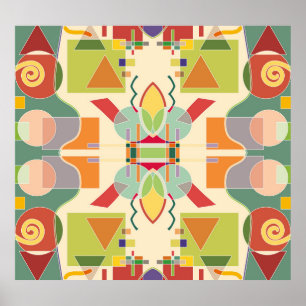 Artistic Geometric: Colorful Seamless Pattern Poster