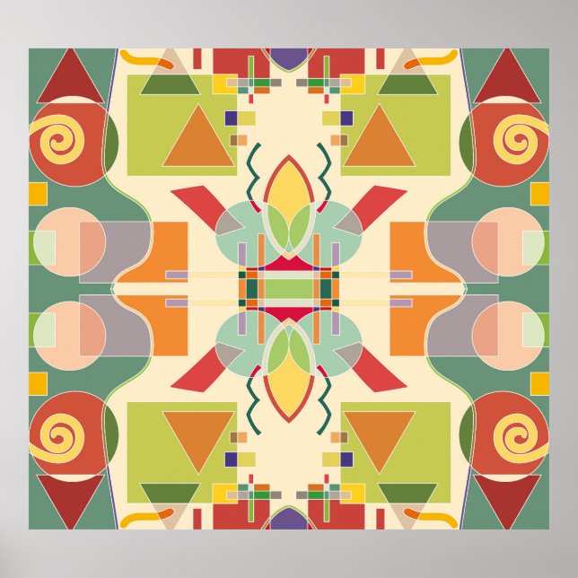 Artistic Geometric: Colorful Seamless Pattern Poster (Front)