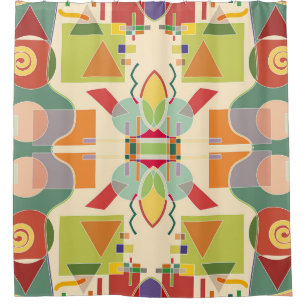 Artistic Geometric: Colorful Seamless Pattern Shower Curtain