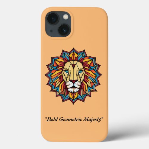 artistic geometric mandala lion face iPhone 13 case