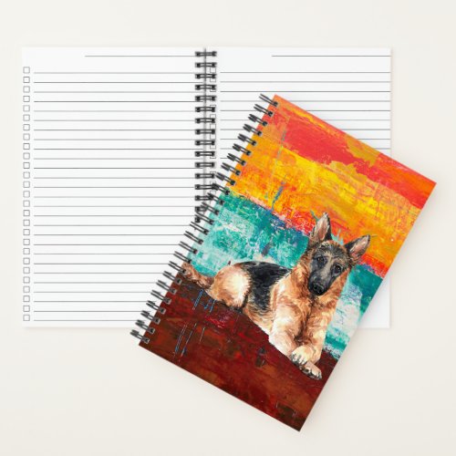 Artistic German Shepherd Abstract Checklist Notebook