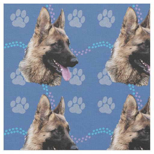 Artistic German Shepherd Portrait Fabric