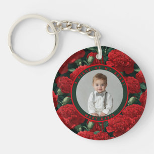 Artistic Gifts For Couples Custom Carnation Keychain
