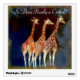 Artistic Giraffes Fun Message Wall Decal