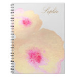 Artistic Gold Floral Watercolor Art Personalized Notebook at Zazzle